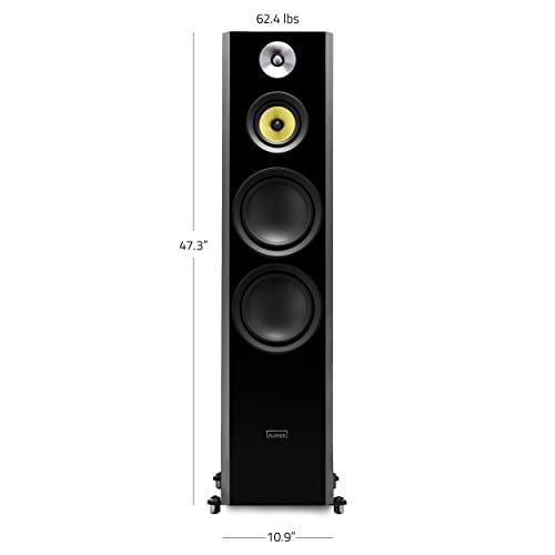 Fluance Fluance Signature HiFi 3-Way Floorstanding Tower Speakers with Dual 8" Woofers for 2-Channel Stereo Listening or Home Theater System - Black Ash/Pair (HFF)