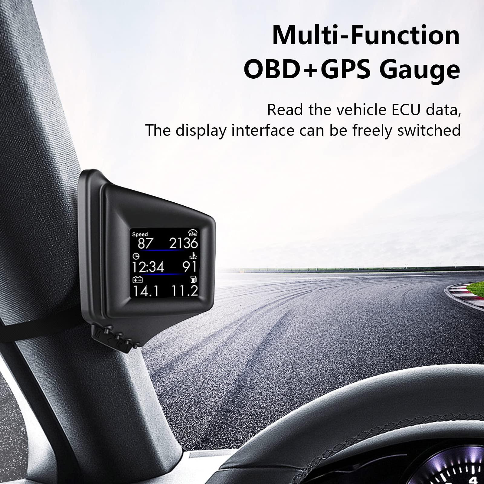 wiiyii Head Up Display, Car HUD P8, OBDII & GPS Dual System, The 1st Model in The Market Can be Installed on A-Pillar Trim (1)