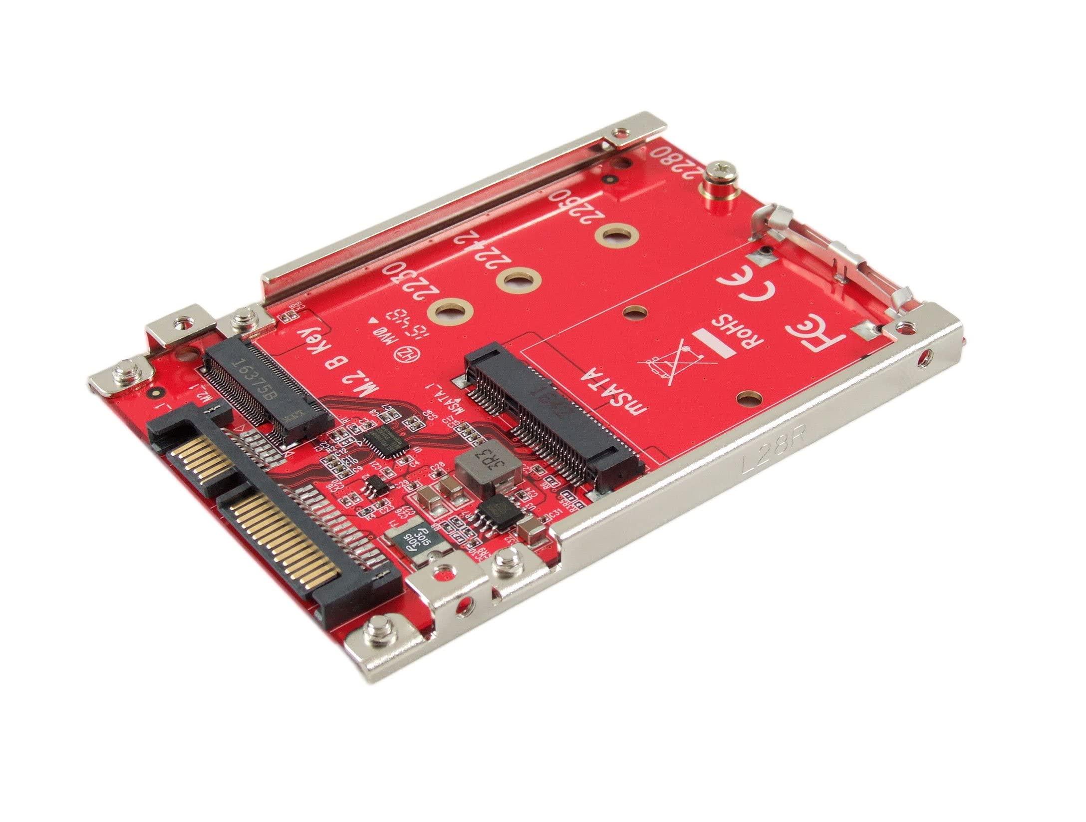 Ableconn Ableconn ISAT-M2MS mSATA or M.2 NGFF SATA SSD to 2.5-Inch SATA Adapter with Aluminum Frame Bracket - Convert mSATA or M.2 SATA SSD to a 2.5" 7mm SATA Drive