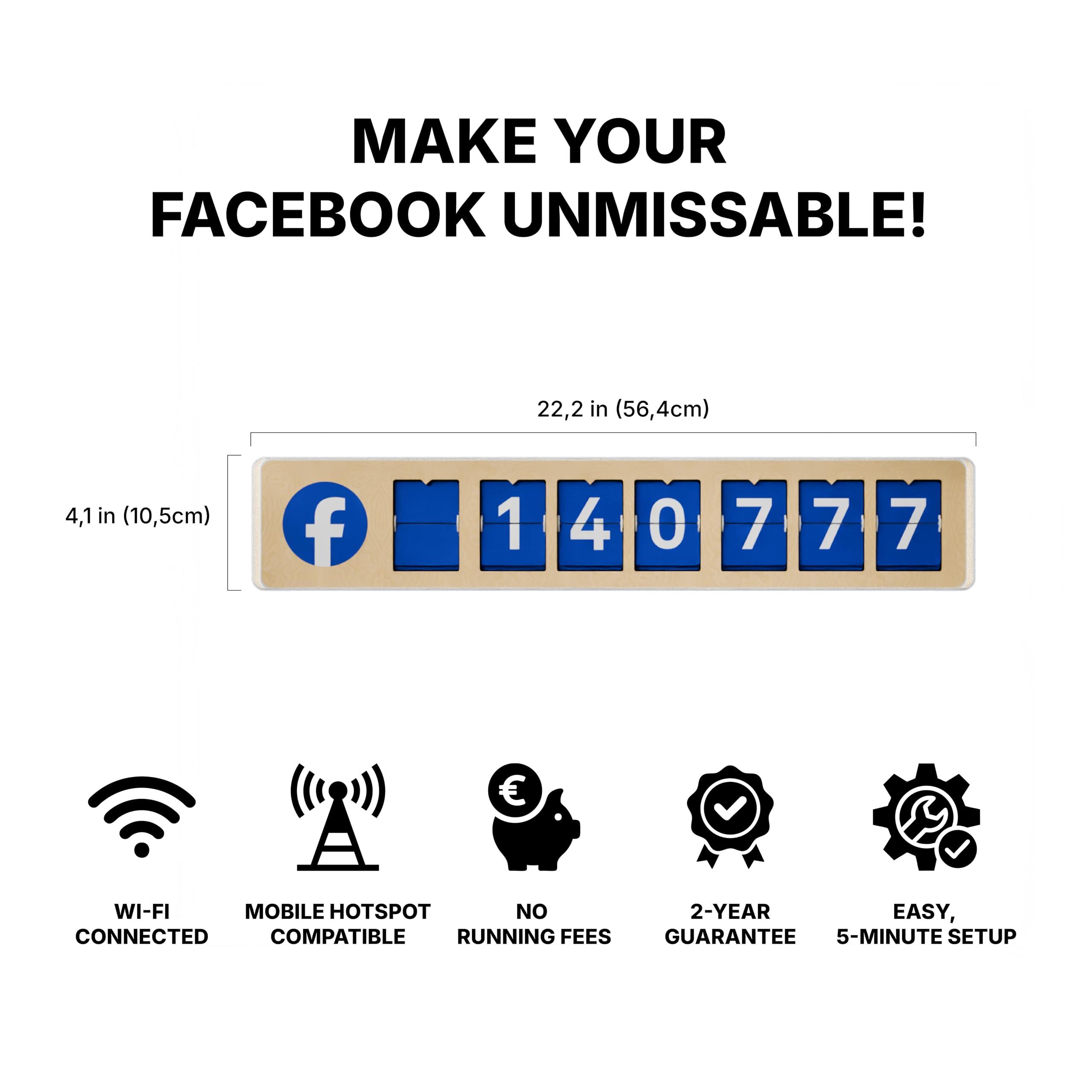 Smiirl Smiirl - Instagram Follower Counter - Physical Device Connected to Your Business Social Networks in Real Time - Interactive Display - Awareness and Loyalty Booster - Wi-Fi & Hotspot (Blue, 7 Digits)