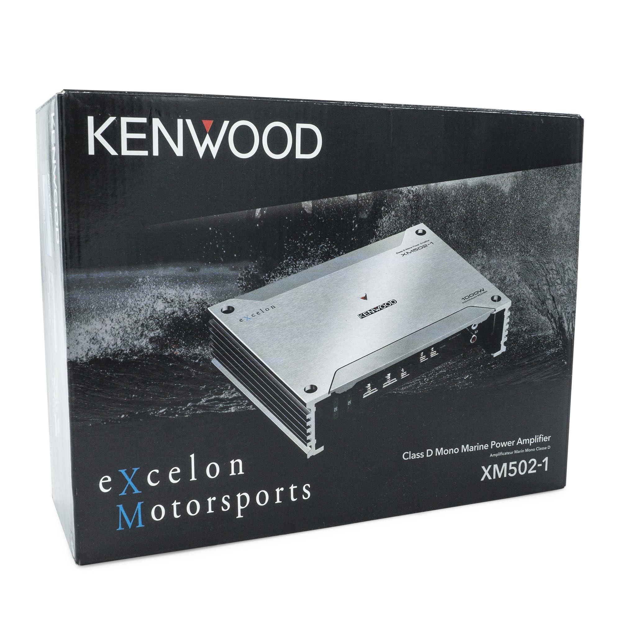 Kenwood KENWOOD XM502-1 Excelon Marine/Motorsport Mono Subwoofer Car Amplifier | 500W RMS | Class-D Design | Weatherproof & Compact | Bass Boost & Subsonic Filter | Remote Control Compatible | 2-Year Warranty
