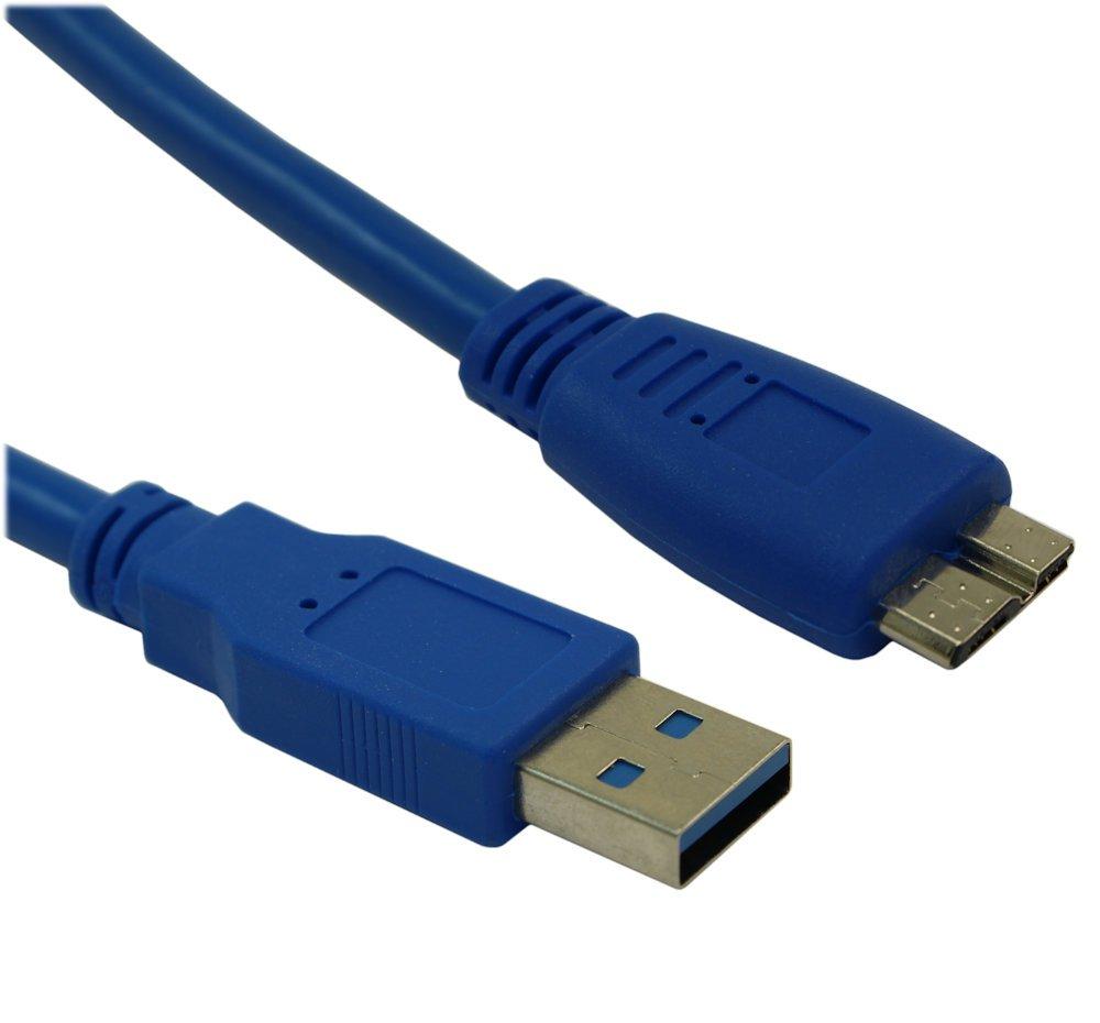 My Cable Mart MyCableMart 10ft USB 3.2 Gen 1 SUPERSPEED 5Gbps Type A to Micro-B Male Cable, Blue