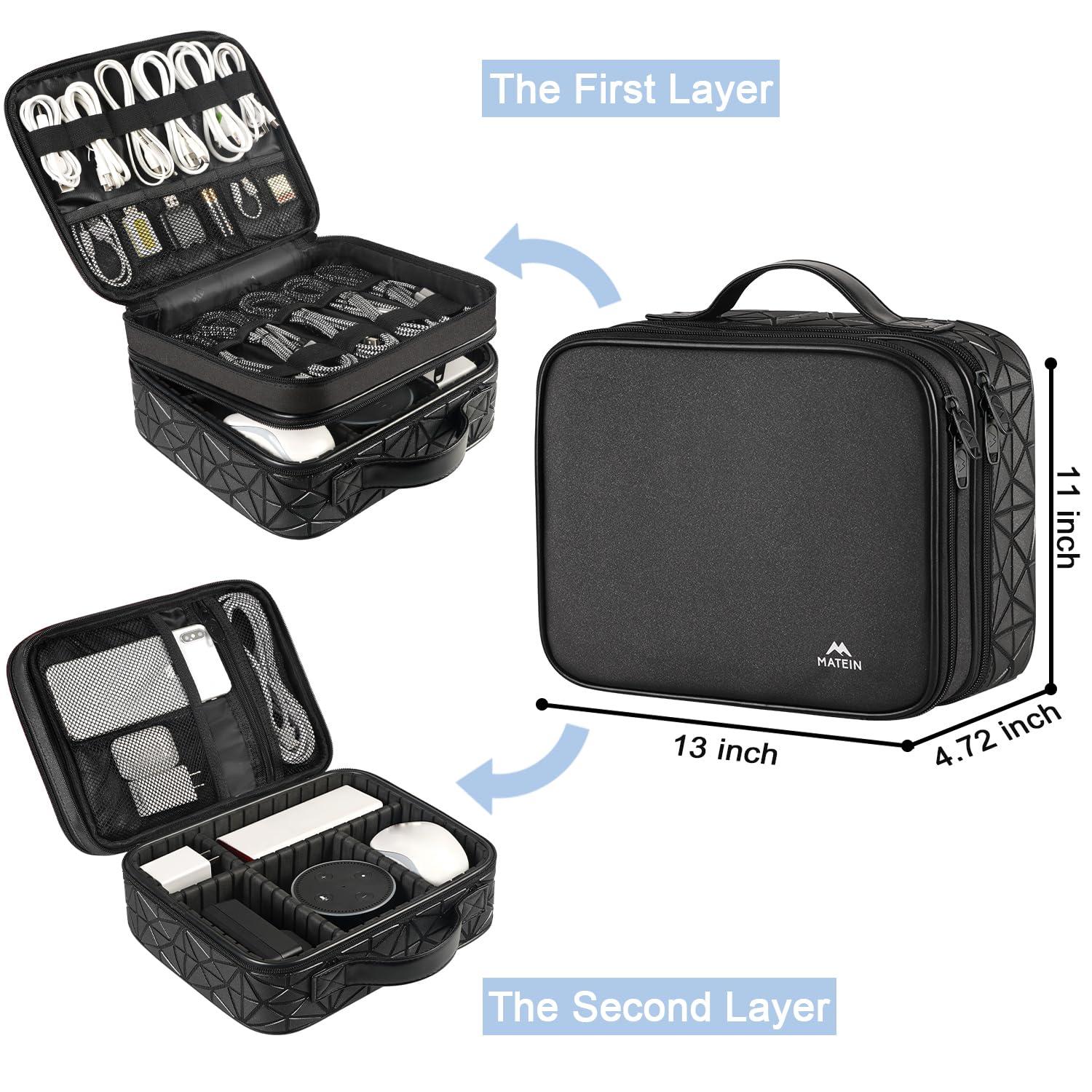 MATEIN MATEIN Cable Organizer Bag, Waterproof Travel Electronic Storage with Adjustable, Nurse Backpack for Women, Water Resistant Laptop Backpacks with Removable Organizer, Nurse Gifts