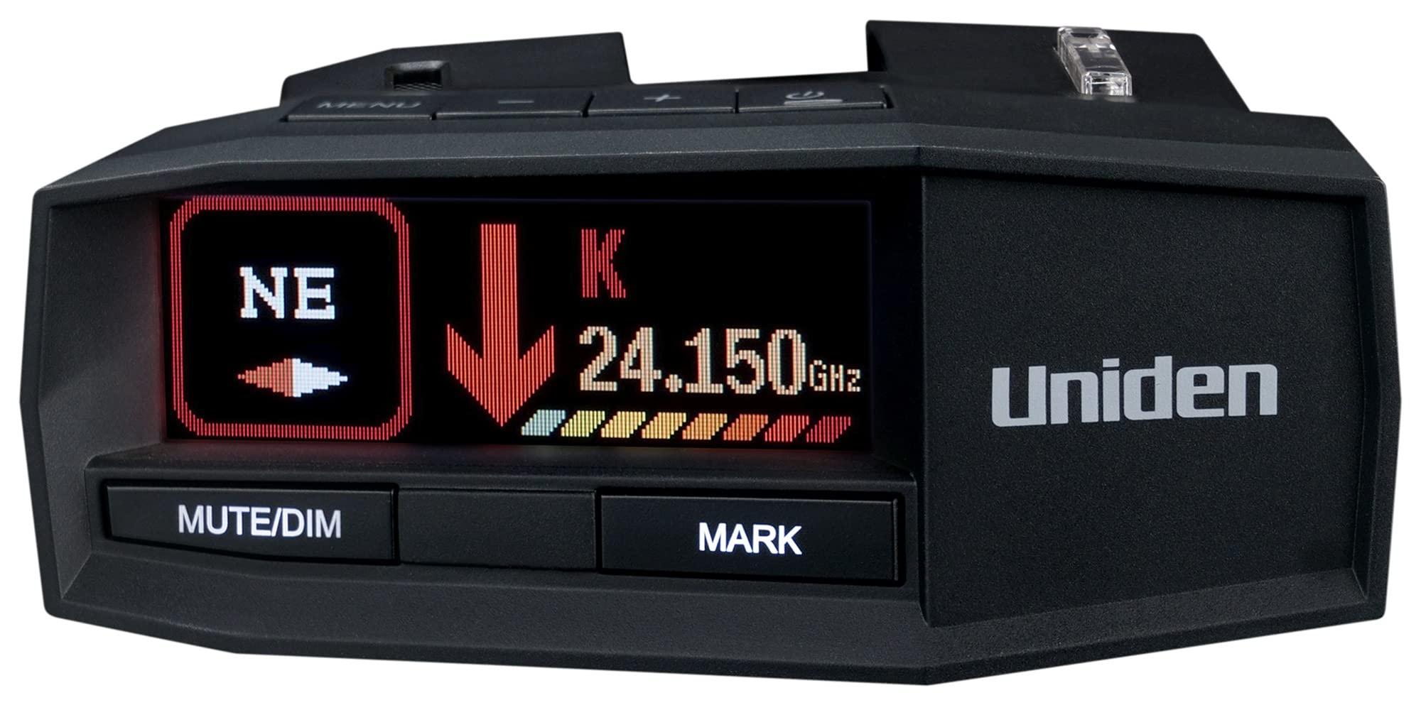 Uniden UNIDEN R8 Extreme Long-Range Radar/Laser Detector, Dual-Antennas Front & Rear Detection w/Directional Arrows, Built-in GPS w/Real-Time Alerts, Voice Alerts, Red Light Camera,Speed Camera Alerts,Black