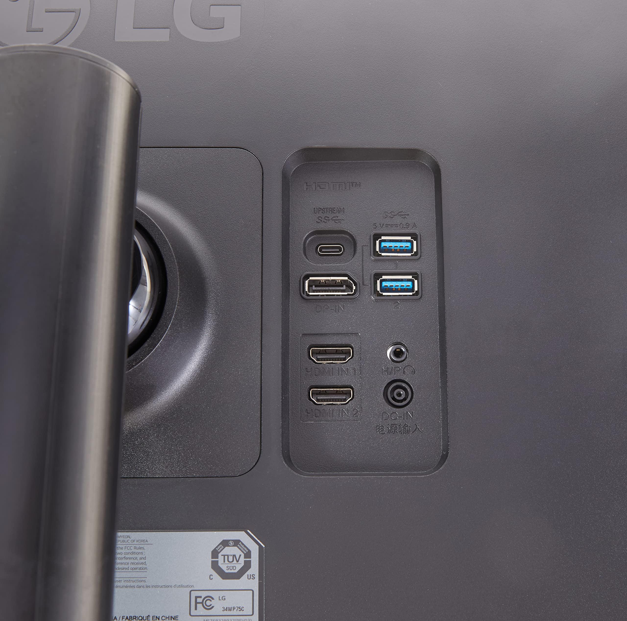 LG LG 34WP75C-B.AUS 34" Curved UltraWide QHD HDR 10 160Hz USB Type-C Monitor with AMD FreeSync Premium Pro (65W Power Delivery), Black