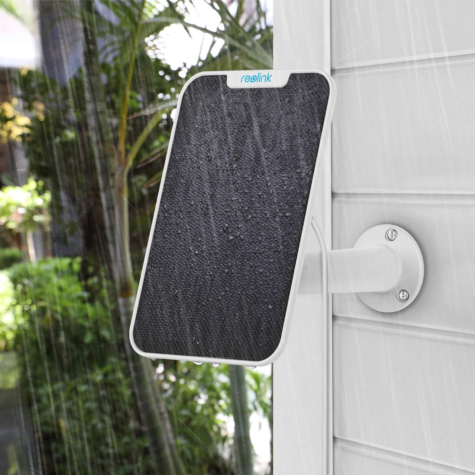 REOLINK REOLINK 3W Solar Panel Power Designed for Wireless Outdoor Security Camera Solar Powered Cameras, 6V Type C Port, Compatible with Argus Eco/Go PT Plus/Argus 3 Pro/Argus PT, Non-Stop Charging (White)