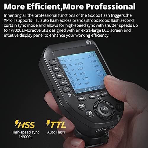 GODOX Godox XproII-C Trigger, Godox Flash Trigger for Canon, TTL Wireless Flash Trigger, HSS 1/8000s, 11 Customizable 5 Group Button, Can Bluetooth Connection (XproII-C)