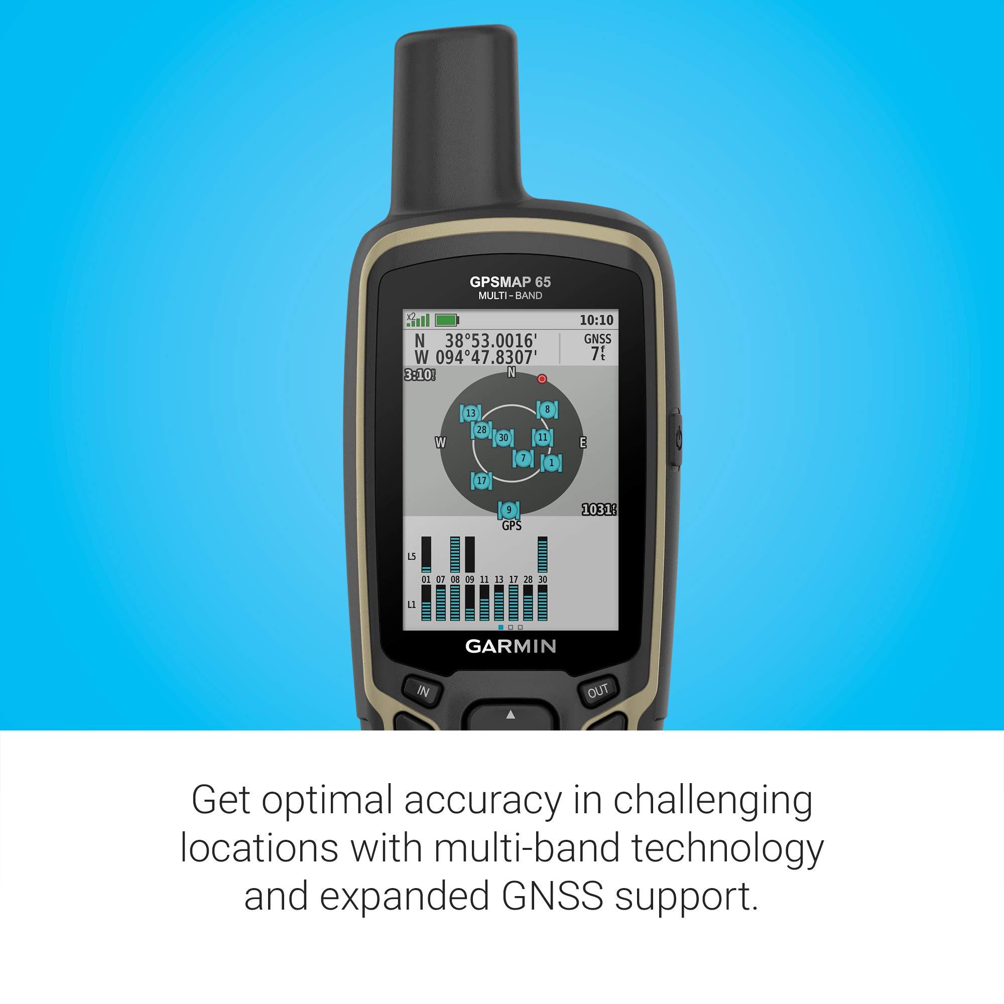 Garmin Garmin GPSMAP 65, Button-Operated Handheld with Expanded Satellite Support and Multi-Band Technology, 2.6\" Color Display, 010-02451-00