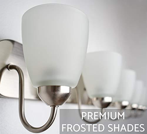 Kira Home Kira Home Armada 48" 6-Light Modern Vanity/Bathroom Light with Brushed Nickel Finish and Frosted Glass Shades