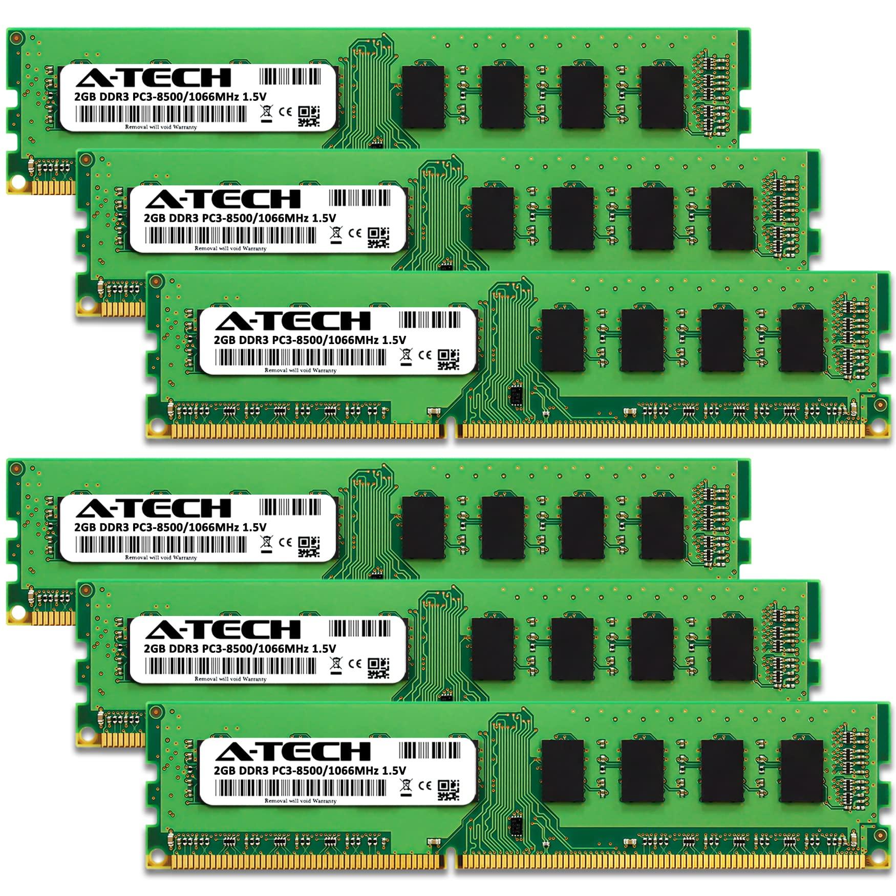 A-Tech A-Tech 12GB Kit (6x2GB) RAM for Acer Aspire M7720 | DDR3 1066MHz PC3-8500 DIMM 240-Pin Non-ECC UDIMM Memory Upgrade