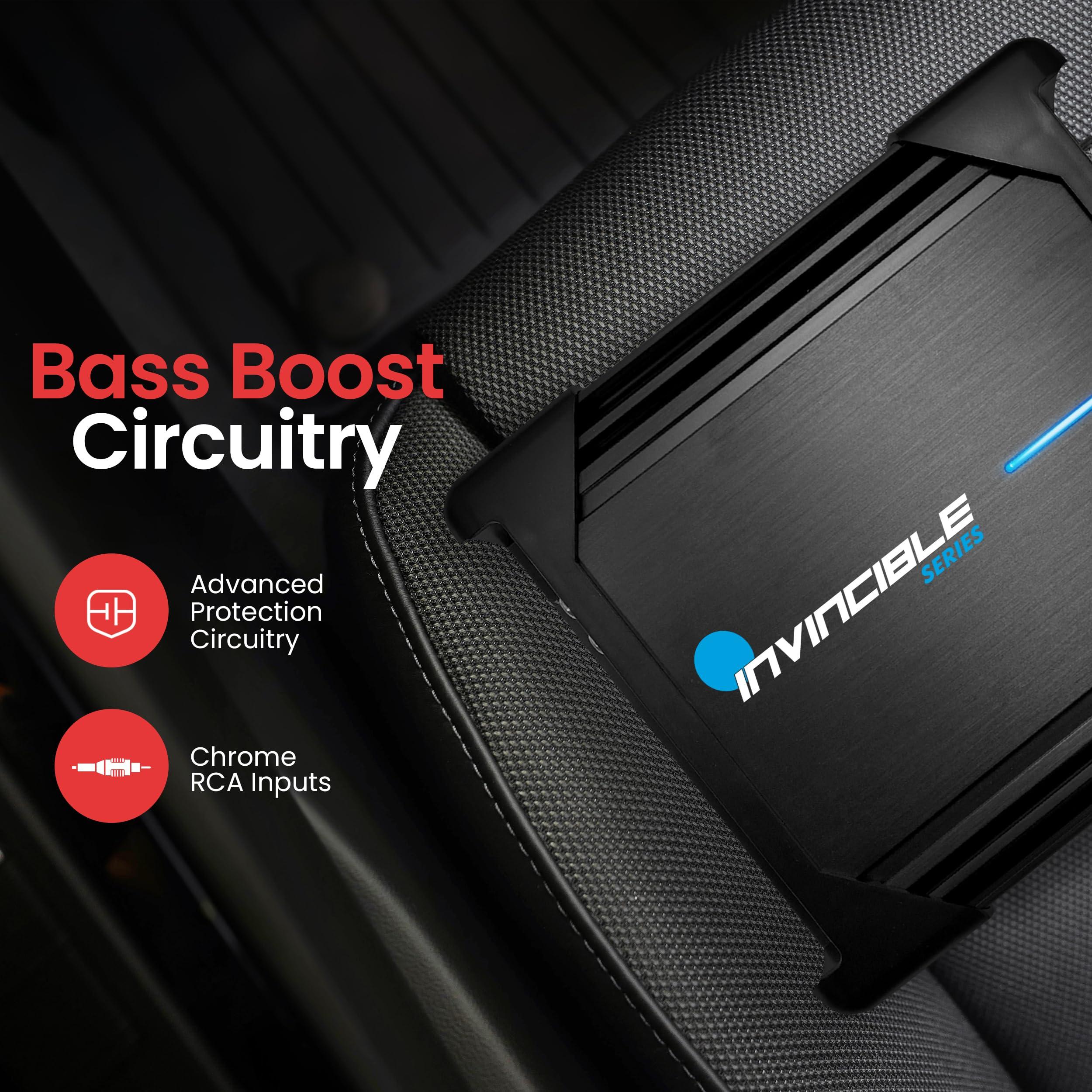 Pyle Pyle 9 Class D Mosfet Amplifier - Invincible Series Monoblock Amp, 1 Channel 1000 Watts Max, Mosfet PWM Power Supply, High-Current Dual Discrete Drive Stages, Wireless BT Audio Interface