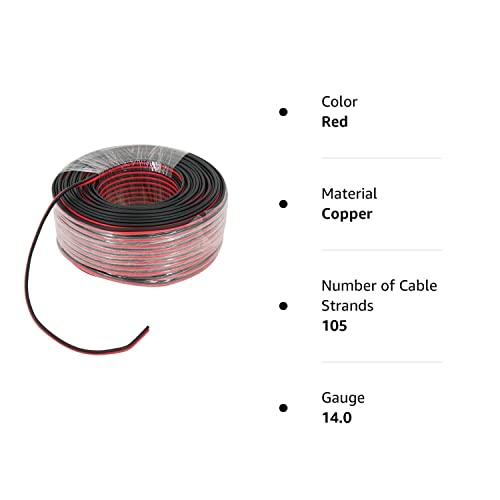 Rockville Rockville RED 14G250 OFC 14 Gauge 250 Foot 100% Copper Speaker Wire Car Audio