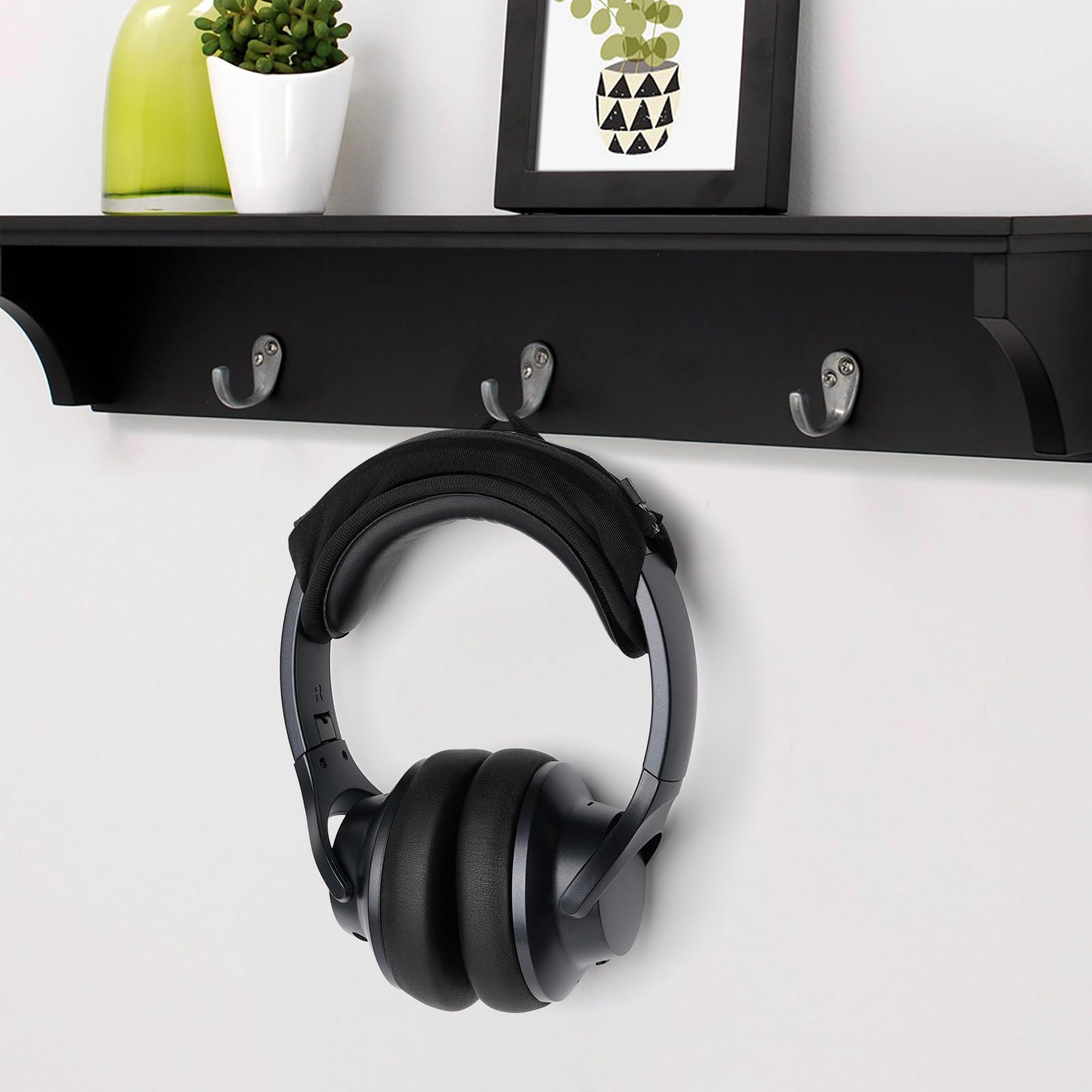 GEEKRIA Geekria Hook and Loop Headband Cover + Pad Set, Headband Protector with Zipper Closure, DIY Installation, Compatible with Medium Sized Headphones (Protein Leather/Black)