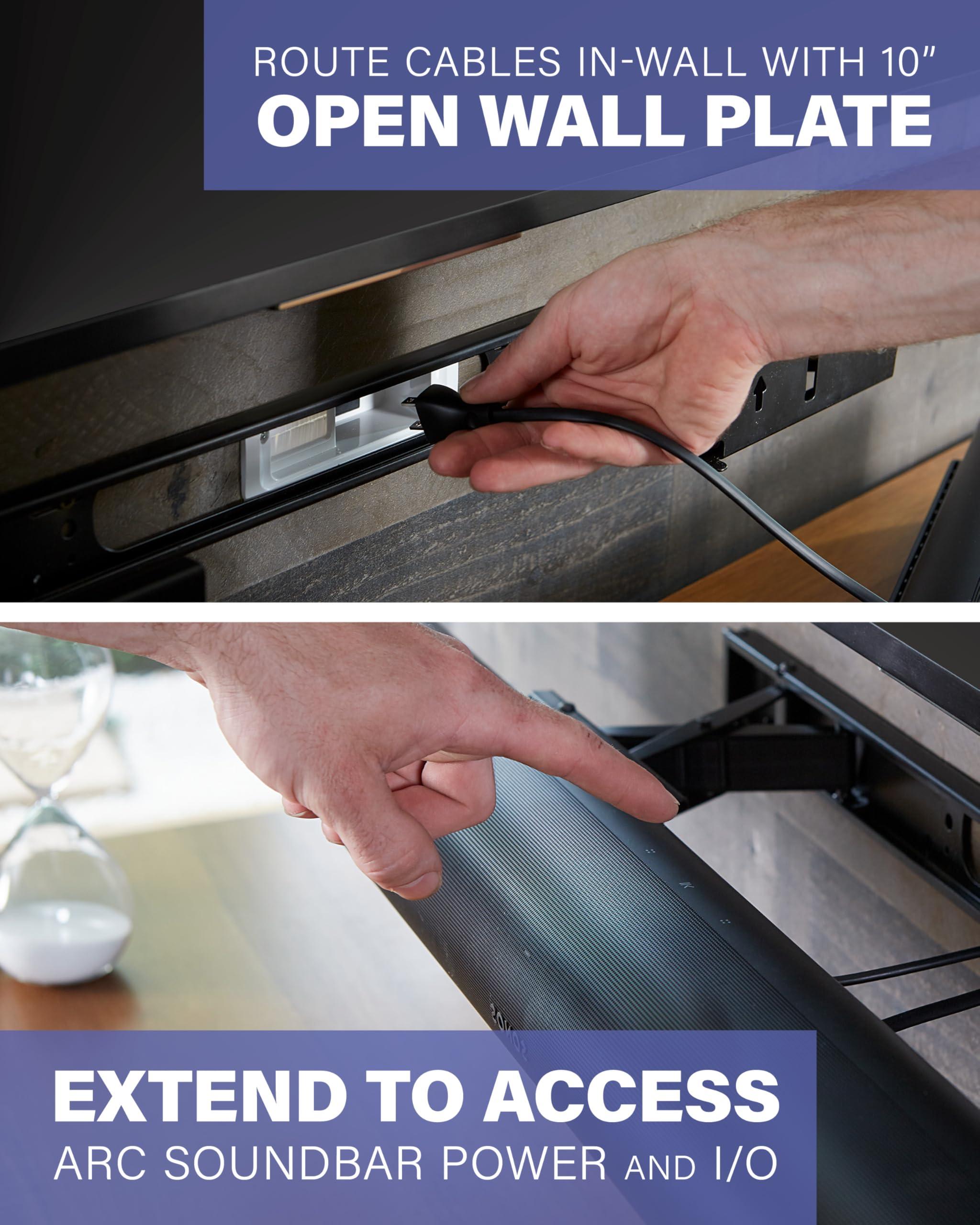 Sanus SANUS Extendable Soundbar Wall Mount for Sonos Arc & Sonos Arc Ultra Soundbar 5 Depth Adjustment Optimized for Dolby Atmos - Black Speaker Mount