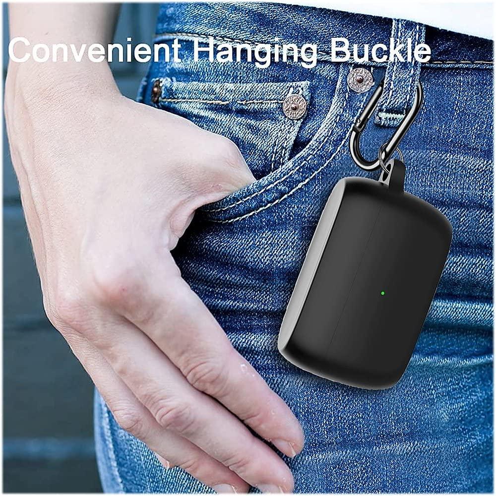 ZERODAMAGE SAHARA CASE SaharaCase Silicone Case for Jabra Elite 3 Headphones (2021) [Rugged] Full Body Protection Antislip Grip Slim with Keychain - Black