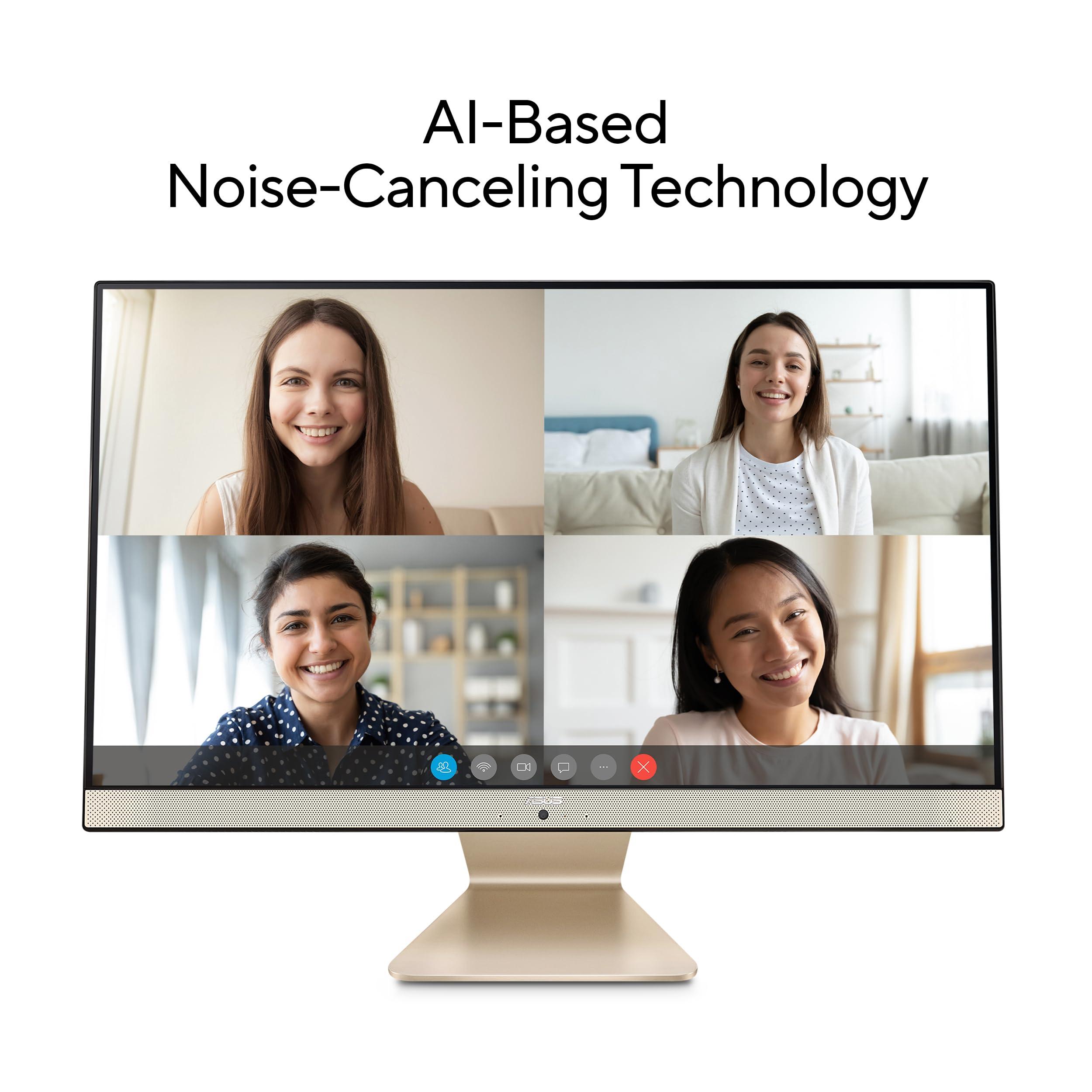 ASUS ASUS AiO M3400 All-in-One Desktop PC, 23.8-inch Full HD Anti-Glare Display, AMD Ryzen 5 5625U Processor, 8GB DDR4 RAM, 512GB NVMe PCIe, Windows 11 Home, Kensington Lock, M3400WYA-DH503