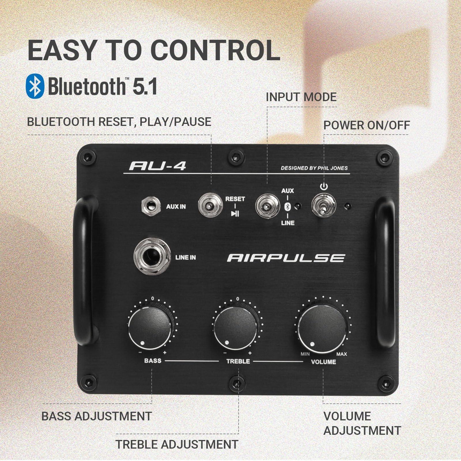 Airpulse AirPulse Wireless Bluetooth Home-use Speaker, Compact Speakers with AUX/LINE Input for Home Office - White