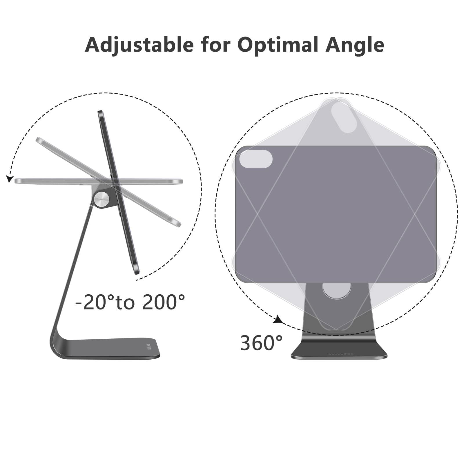 LULULOOK LULULOOK Magnetic Stand for iPad Mini 6 (8.3 inch, 2021), Adjustable Desk Tablet Holder, Aluminum Rotatable Floating Stand for Apple iPad Mini 6 Drawing, Viewing (Gray)