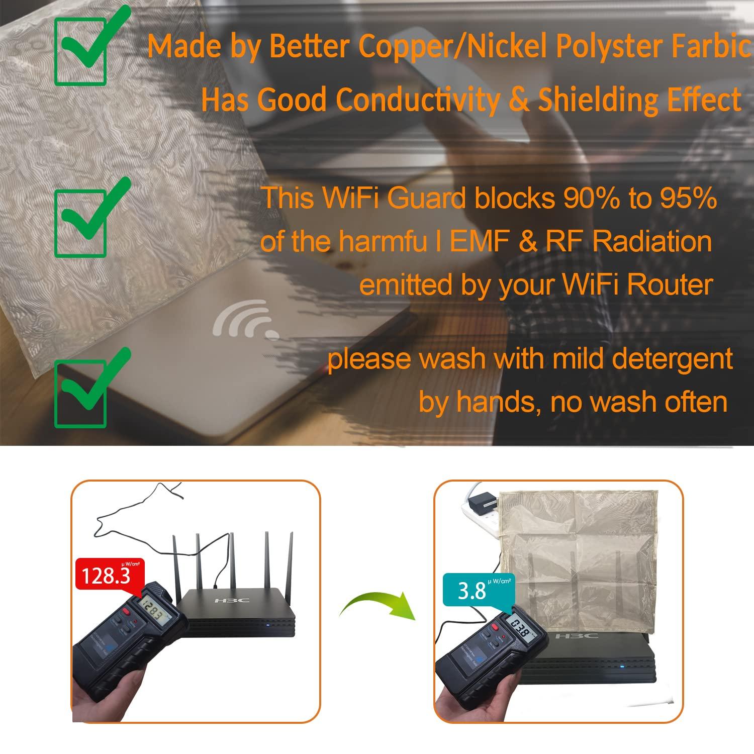NewBeau WiFi Cover Emf Protection WiFi Router Cover Radiation Shielding WiFi Guard Emf Faraday Cage for Router 13.8IN 15.7IN
