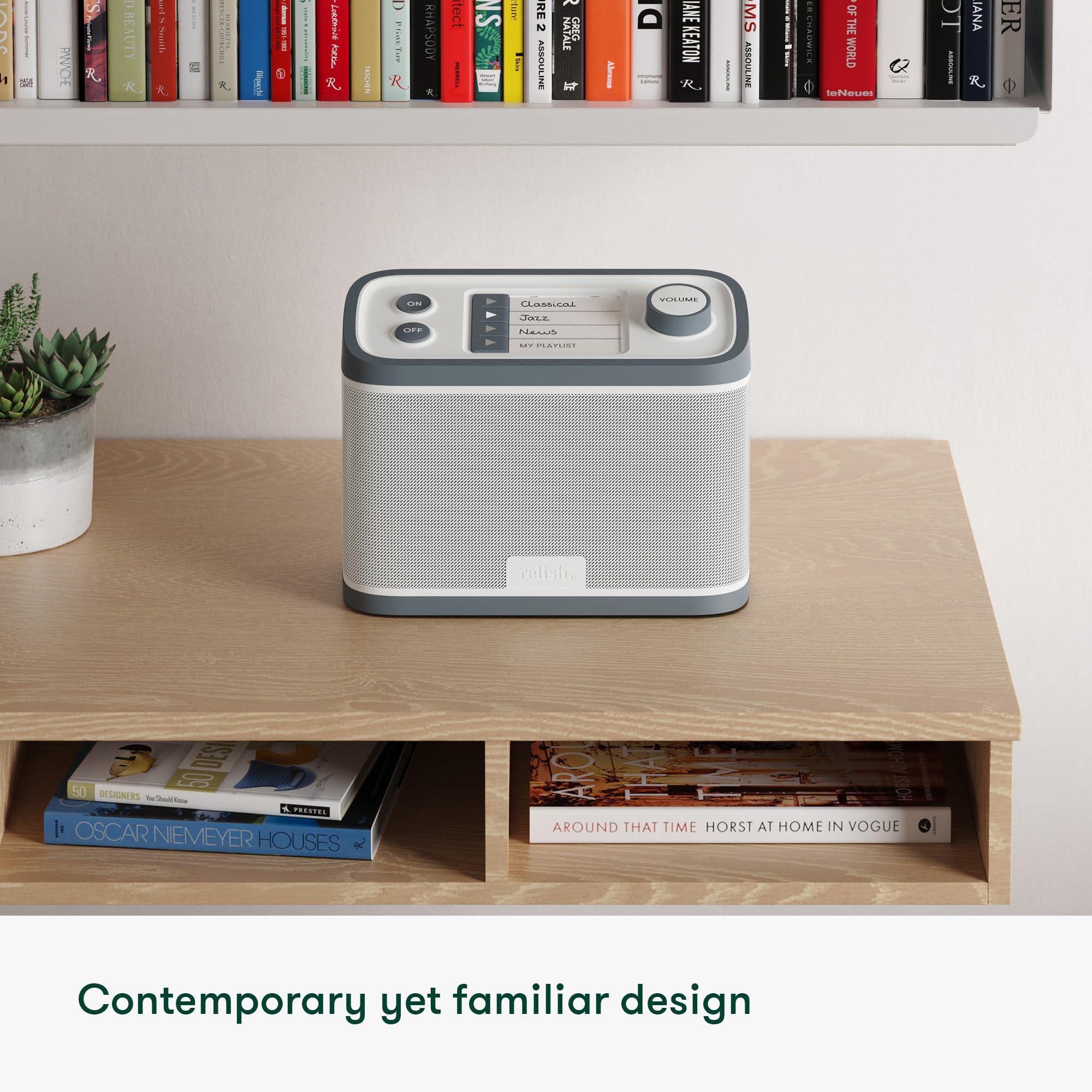 Relish Relish - Simple Portable FM Radio and MP3 Music Player for Seniors, Elderly or Visually Impaired Large Buttons, Simple Design, Easy to Use