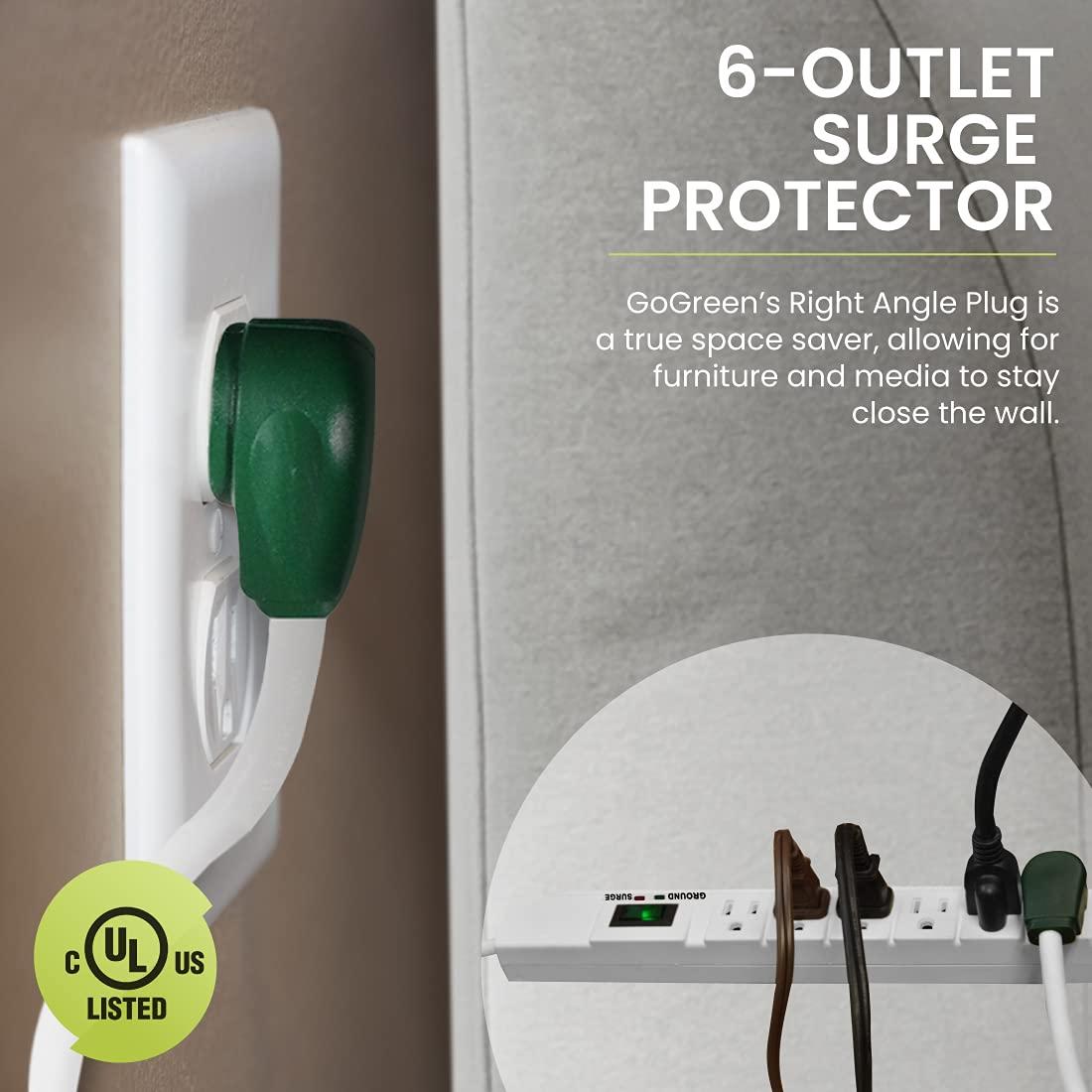 Go Green Power GoGreen Power 6 Outlet Surge Protector, 15ft cord, White - GG-16315-15