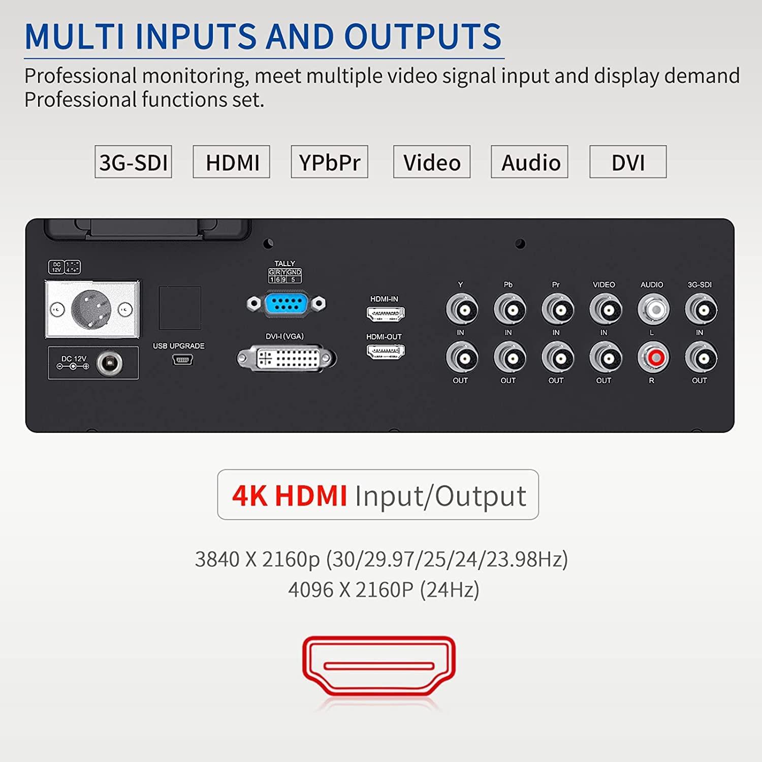 SEETEC SEETEC P173-9HSD-RM 17.3" 7RU Rack Mount Broadcast LCD Monitor Full HD 3G-SDI/HDMI with 19201080 3G-SDI HDMI AV YPbPr