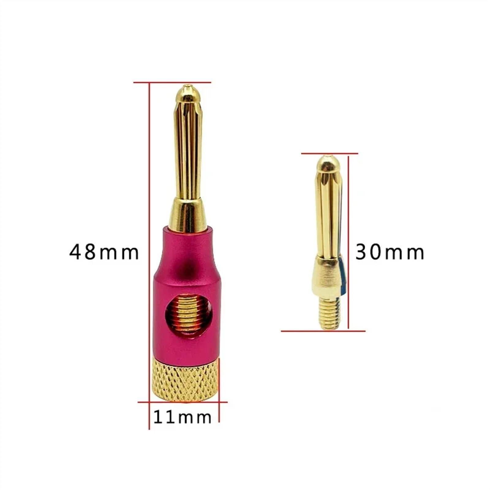 WUZDPRCJ 6PCS 4mm Speaker Banana Plugs Banana Connector 24K Copper Gold Plated 4mm Banana Jack Match with 4mm Binding Post (Color : Black 6Pcs)