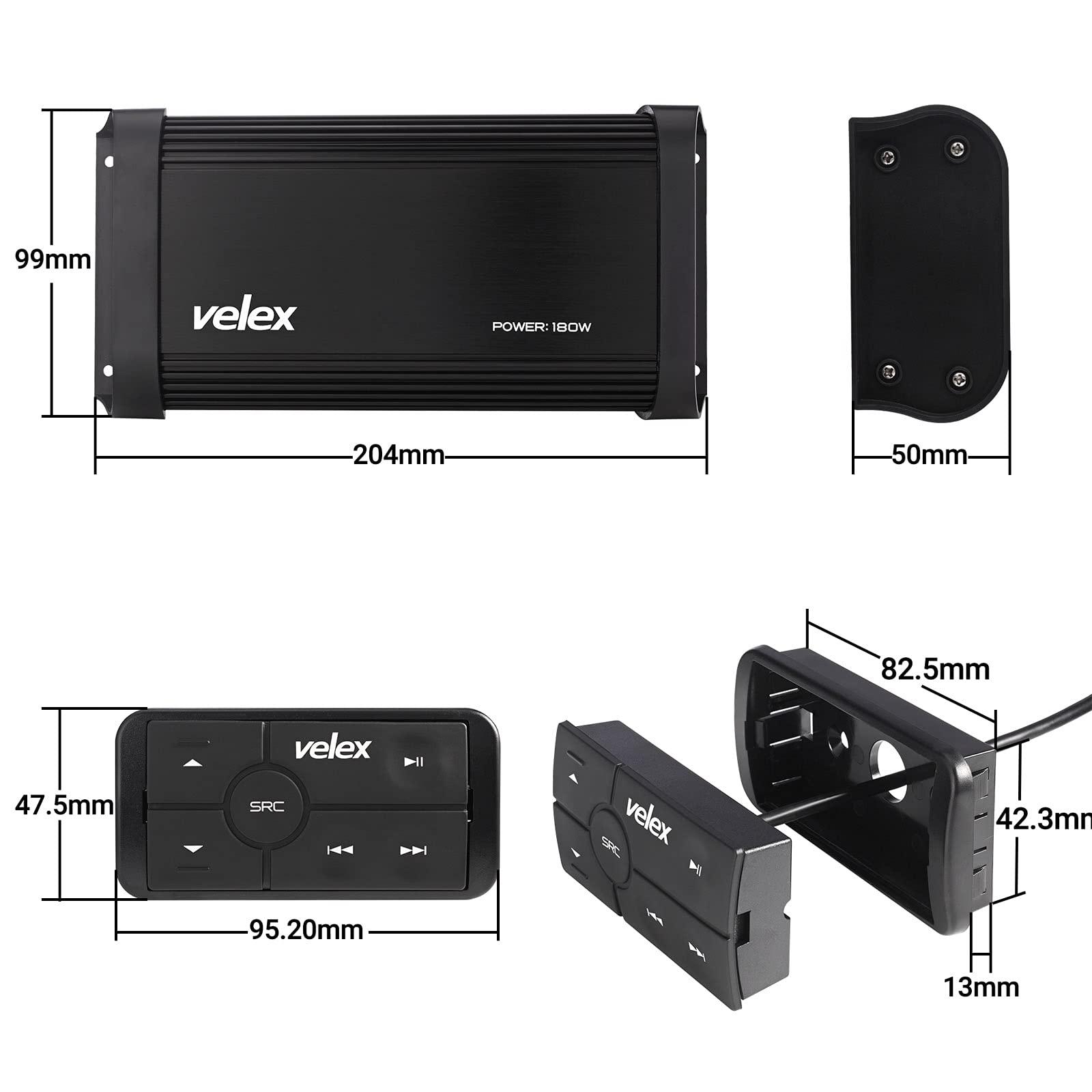 velex VELEX Marine Bluetooth Amplifier Speaker Package