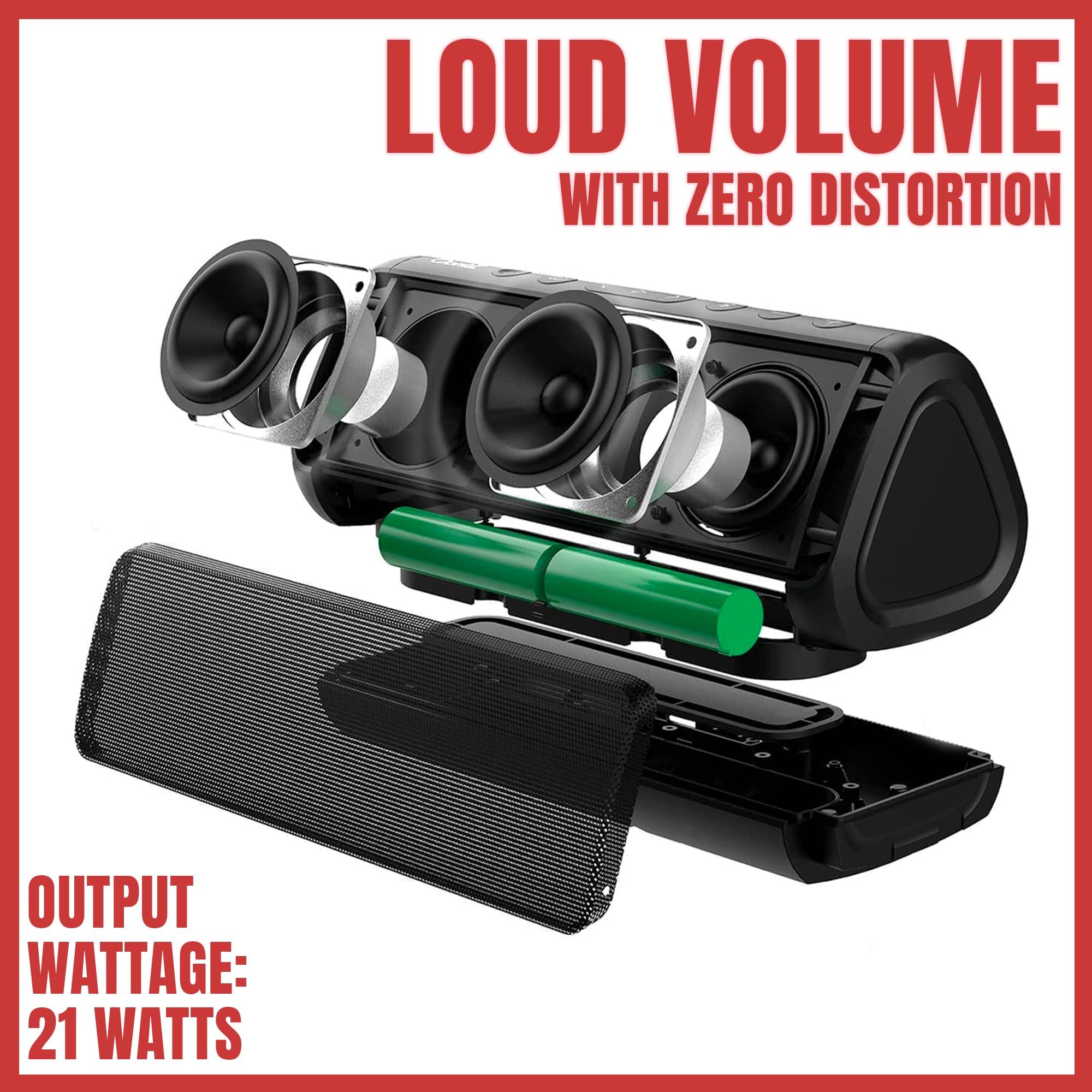 Cambridge Soundworks OontZ Pro Waterproof Bluetooth Speaker, 21-Watts Louder Volume, Exceptional Sound & Bass, 100ft Wireless Range, Play Two Together for Dual Stereo, Bluetooth Speakers (Black)