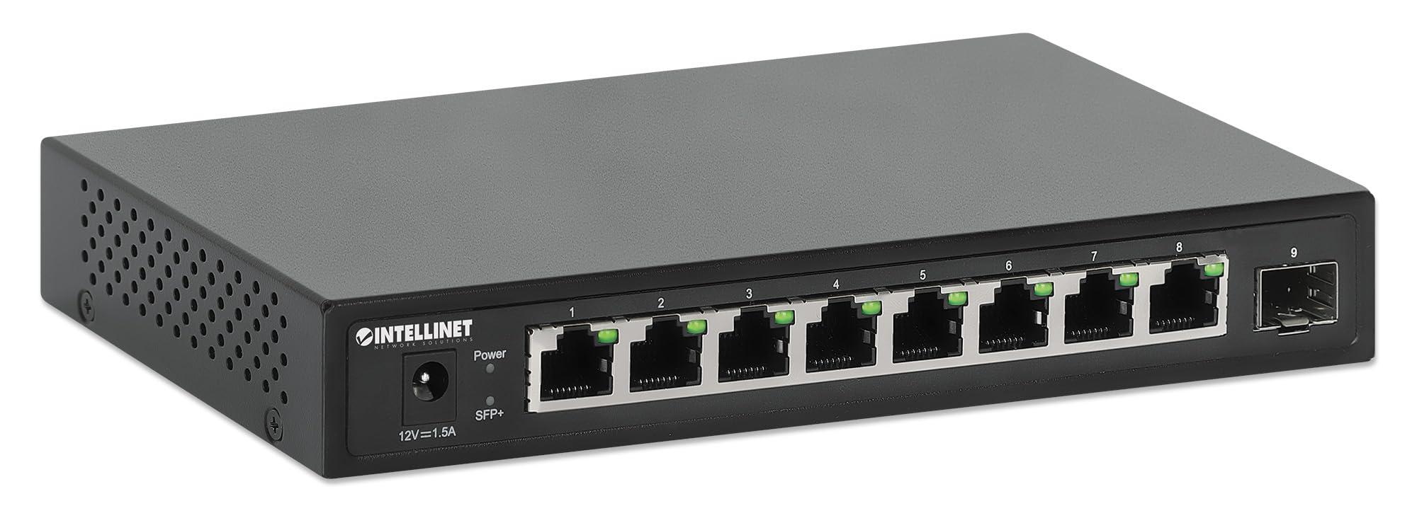 Intellinet Intellinet 9-Port Switch with 8 x 2.5G Ethernet Ports and 1 SFP+ Uplink - 60 Gbps Switch Fabric/Switching Capacity, Fanless, Wall-Mountable 3 Yr Mfg Warranty 562096