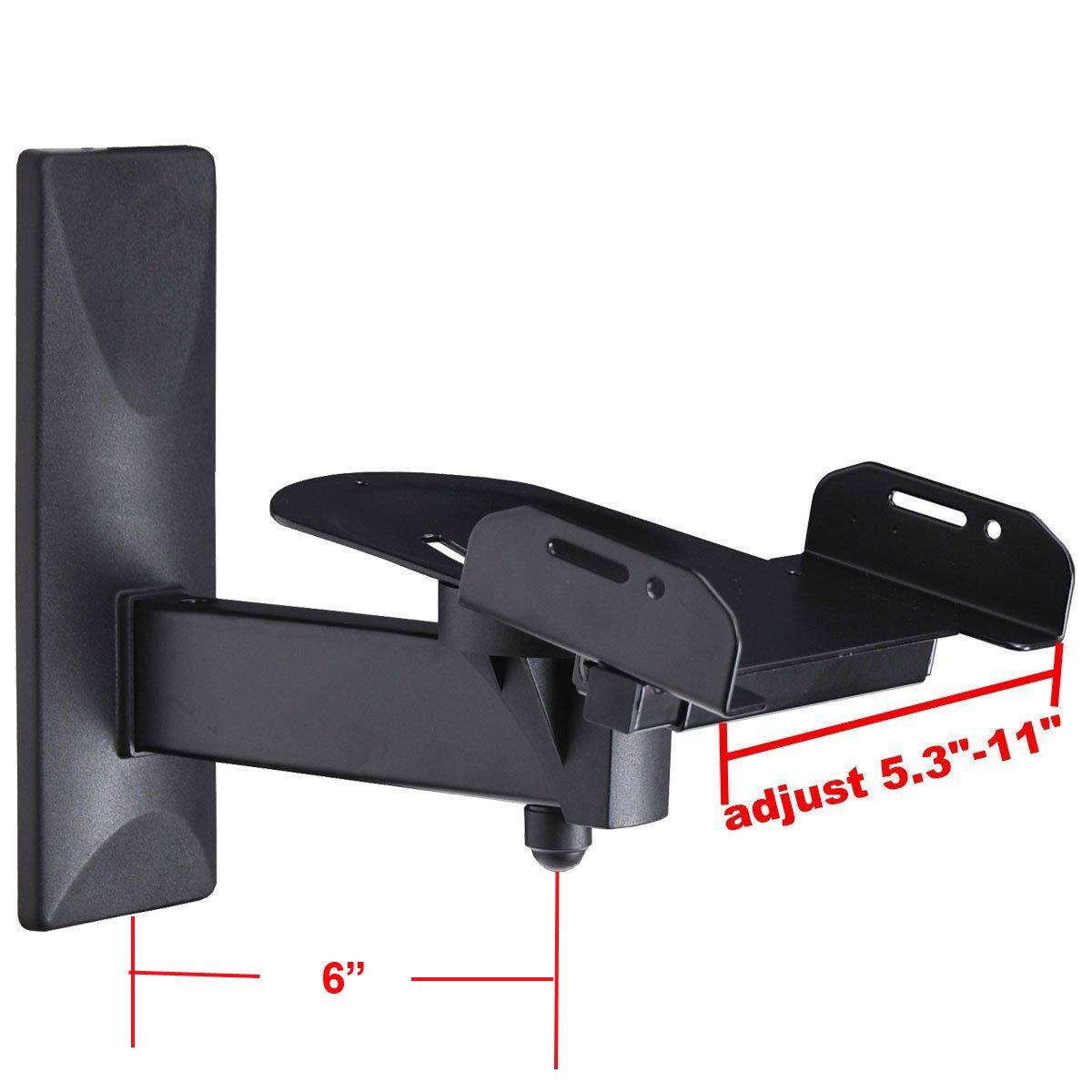 VideoSecu VideoSecu One Pair of Side Clamping Bookshelf Speaker Mounting Bracket with Swivel and Tilt for Large Surrounding Sound Speakers MS56B 3LH