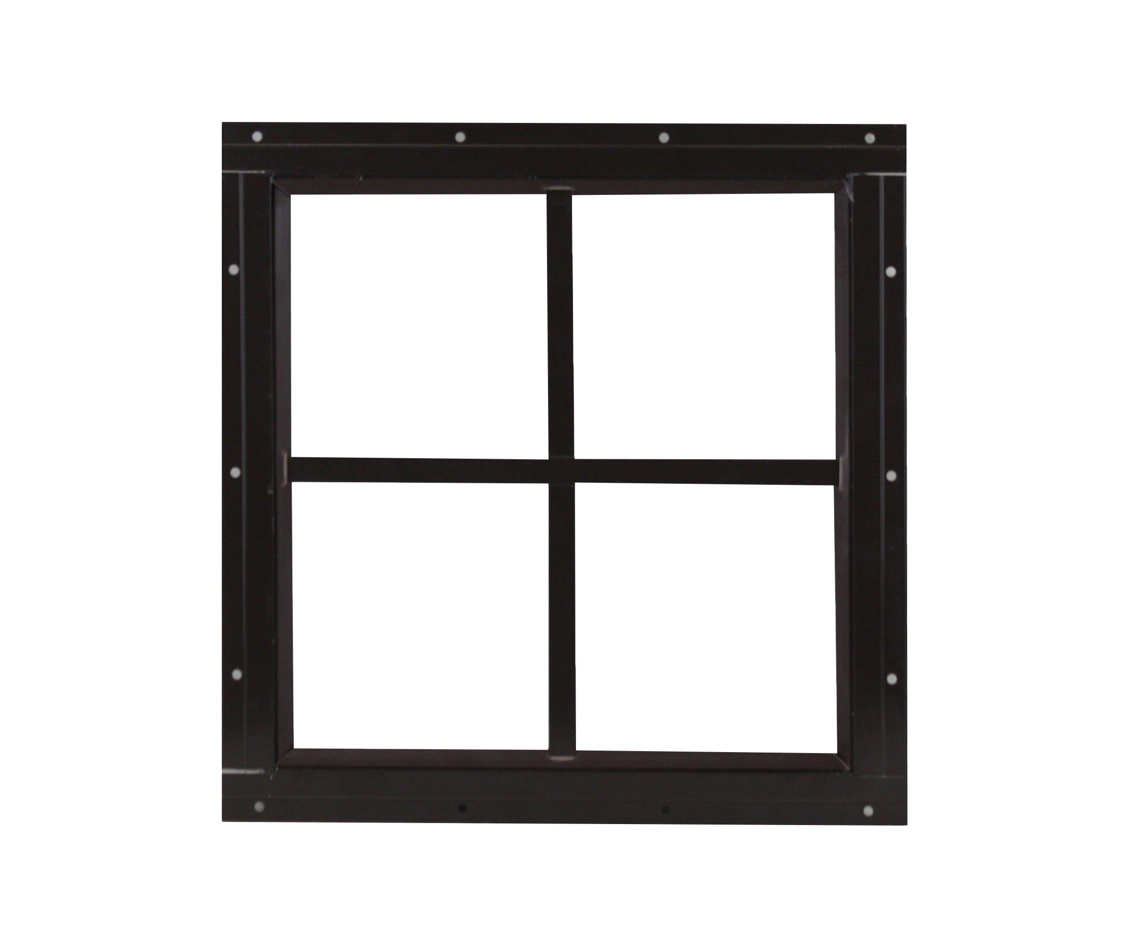 Shed Windows and More Shed Windows and More, Shed Window Square 12\" x 12\" Brown Flush Mount with Safety Glass
