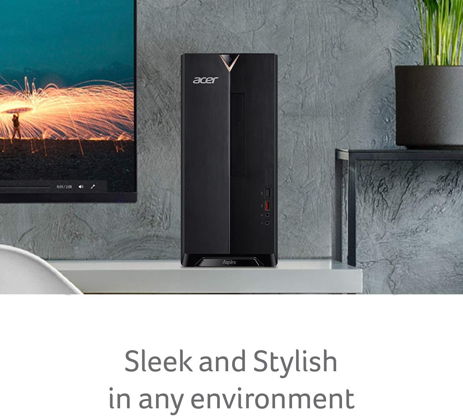 acer acer Aspire Mini Tower Desktop 2022, 10th Intel i5-10400 6-Core, UHD Graphics, 16GB DDR4, 512GB NVMe SSD + 1TB HDD, DVD Writer, WiFi 6, Bluetooth, RJ45, HDMI, Windows 11 Pro, COU 32GB USB