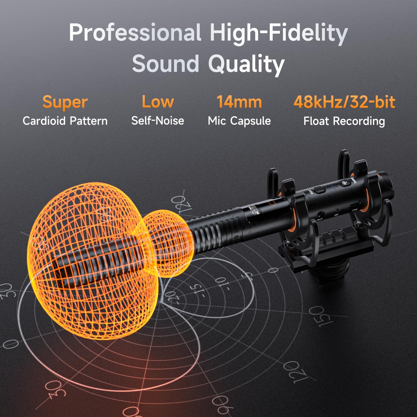 COMICA COMICA VM40 Shotgun Microphone 48kHz/32-bit Float Recording, Wired & Wireless Modes, 32GB Onboard Storage Compatible with Canon, Nikon, Sony Cameras & Camcorders for YouTube, Interviews & Filming