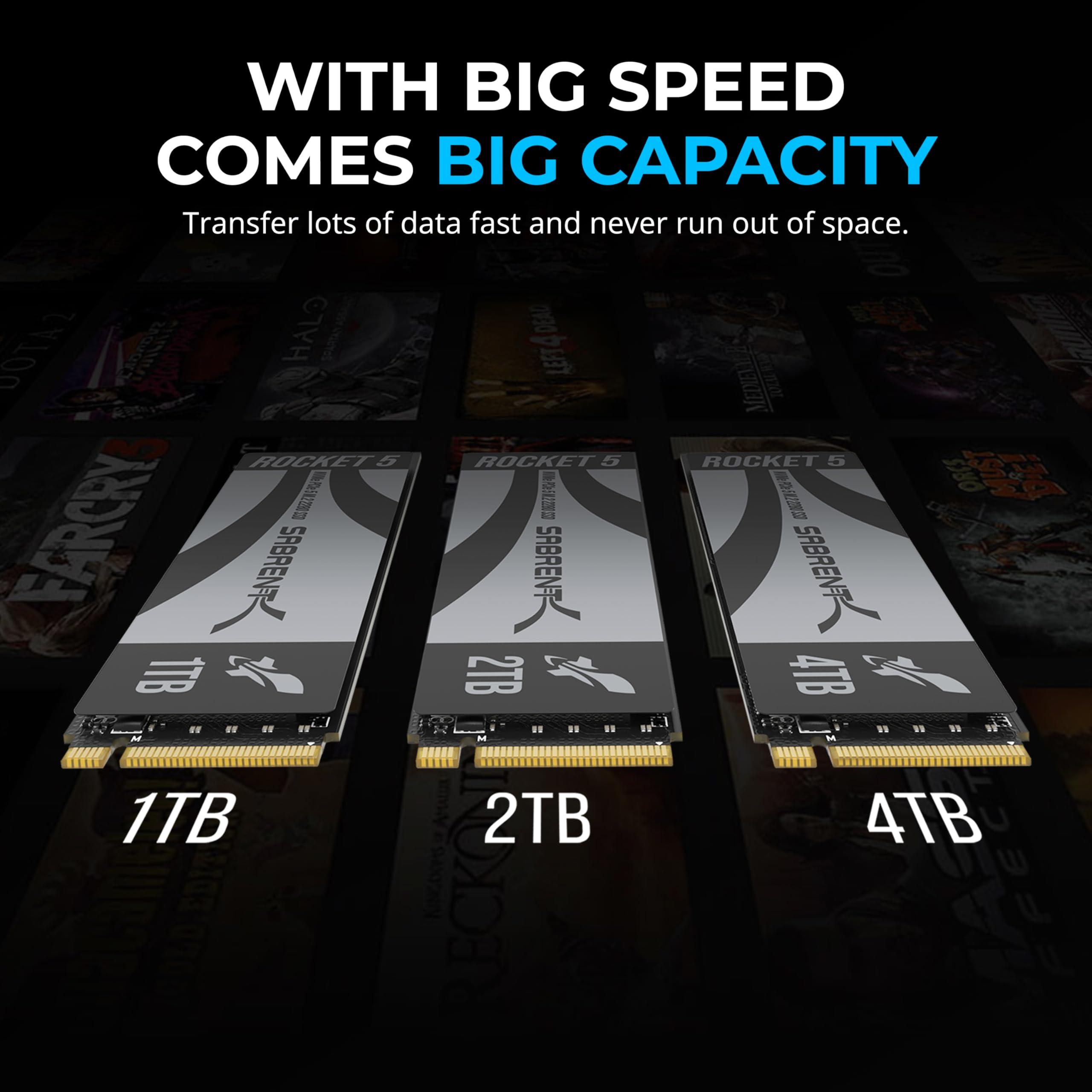 SABRENT SABRENT Rocket 5 1TB Advanced Performance Internal M.2 PCIe GEN 5 14GB/s X4 NVMe SSD (SB-RKT5-1TB)