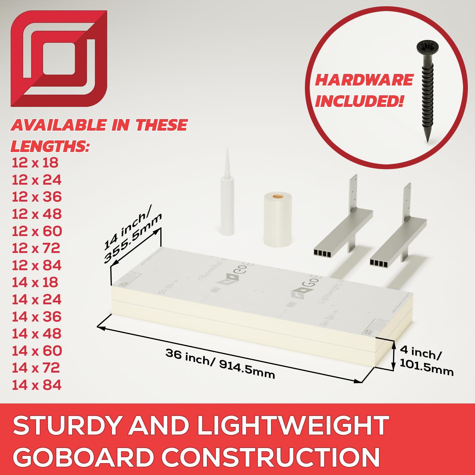 The Original Granite Bracket Floating Shower Bench Kit with GoBoard - Original Shower Bench Bracket (12x18)