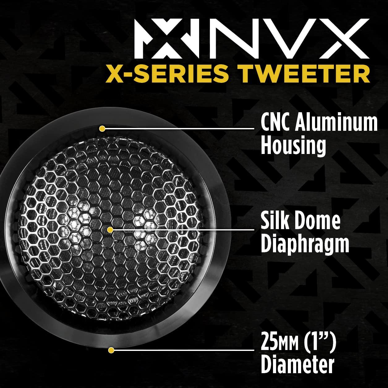 NVX NVX XSP65KIT 6.5\" Car Speakers, 600W Max, 200W RMS, 2-Way 6-1/2 inch Component System w/ 1\" Silk Dome Tweeters & Passive X-Overs, Easy to Install in Cars/Trucks/Doors (Pair)