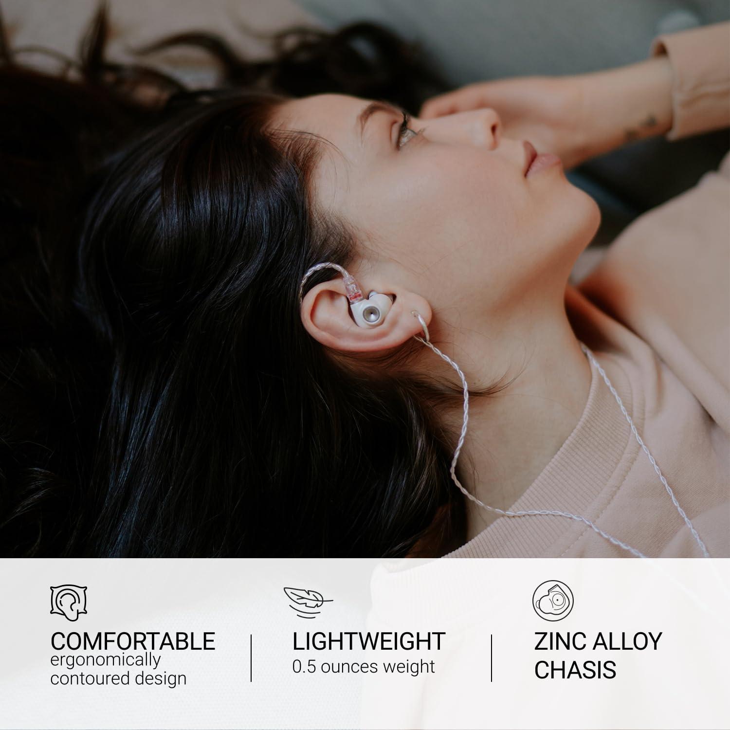 MEZE AUDIO MEZE AUDIO ALBA | Wired Earbuds in-Ear Monitor Headphones for Audiophiles | USB-C Adapter Included | Smartphone Compatible | Noise Isolating | Ergonomic Metal Chassis