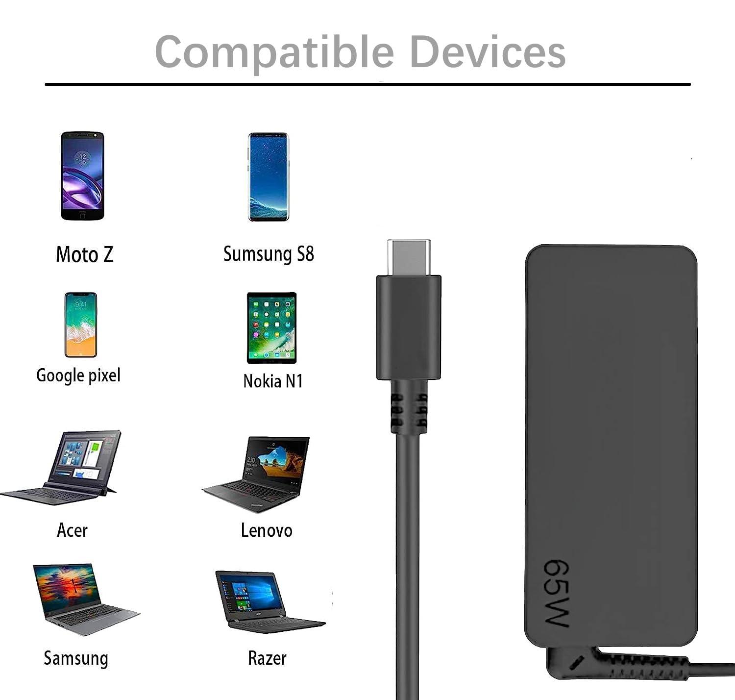 ArtiConnexl Charger for Lenovo Thinkpad T14 T14s T15 T16 P14s P15s L13 L15 L14 E14 E15 E16 X12 X13 Z13 G 1 2 3 4, P52s P53s P51s C14 C13 K14 G2 IRU Laptop 65W 45W USB C