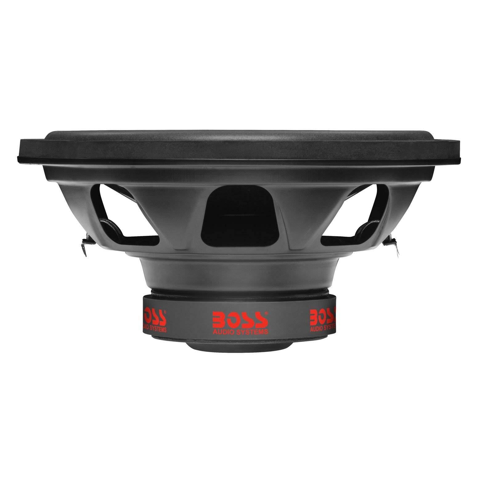 BOSS Audio Systems 2 Boss CXX104DVC Chaos Exxtreme 10-Inch 1000W DVC 4 Ohm Subwoofer, Black and AR1500M Mono MOSFET Power Amplifier and AKS8 Amplifier Installation Kit