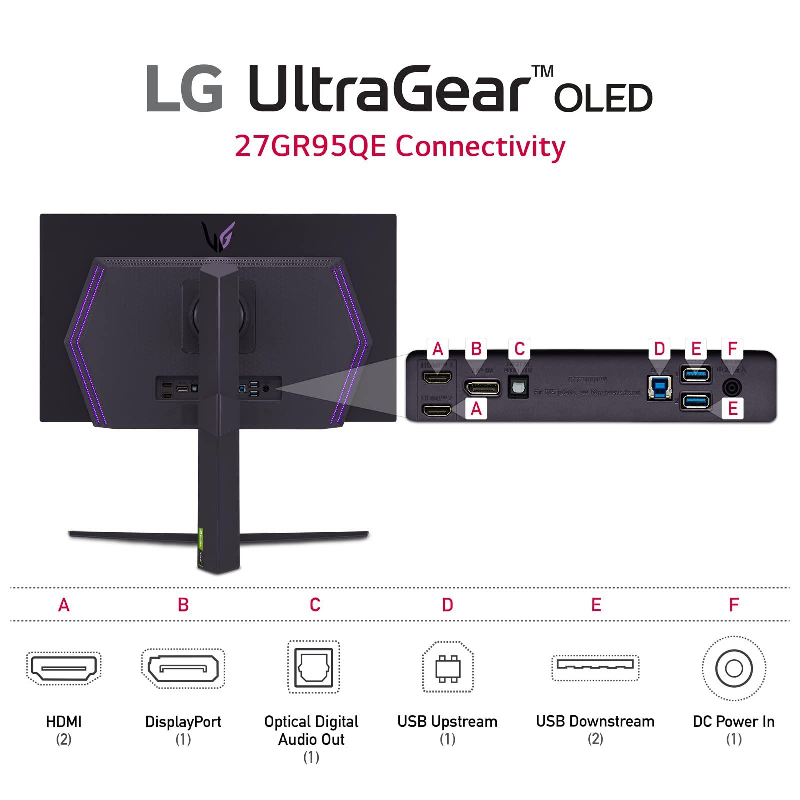 LG LG 27\" Ultragear OLED QHD Gaming Monitor with 240Hz .03ms GtG & nVIDIA G-SYNC Compatible,Black