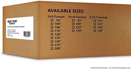 Silver Ticket Products Silver Ticket Products STR Series 6 Piece Home Theater Fixed Frame 4K / 8K Ultra HD, HDTV, HDR & Active 3D Movie Projection Screen, 16:9 Format, 128" Diagonal, Silver Material STR-169128-S