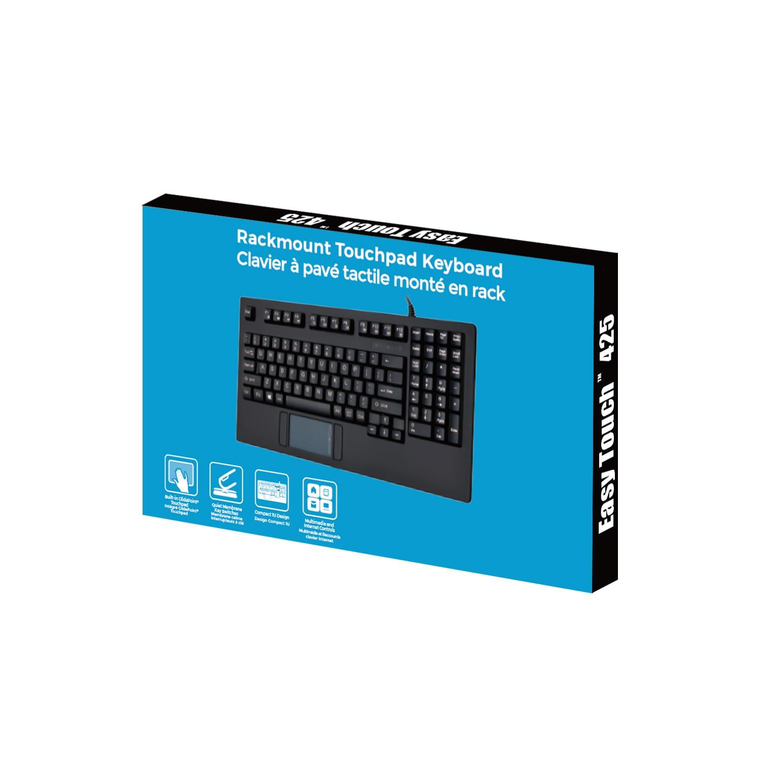 Adesso Adesso AKB-425UB - Easytouch Rackmount USB Touchpad Keyboard, Black