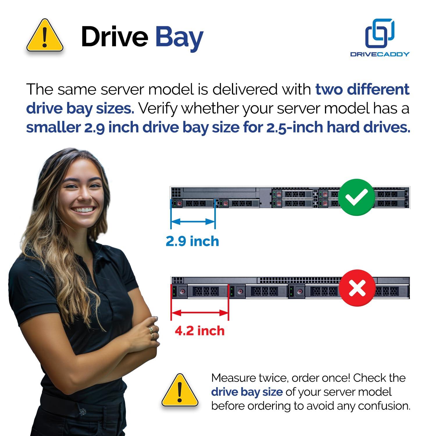 DRIVECADDY DRIVECADDY 3-Pack 2.5" Hard Drive Caddy - Compatible for Dell PowerEdge Servers - 14-16th Gen T560 R660 R6615 R6625 R7615 R7625 R760 R760xs R760xa R860 R960 and More - SSD SAS SATA NVMe Tray