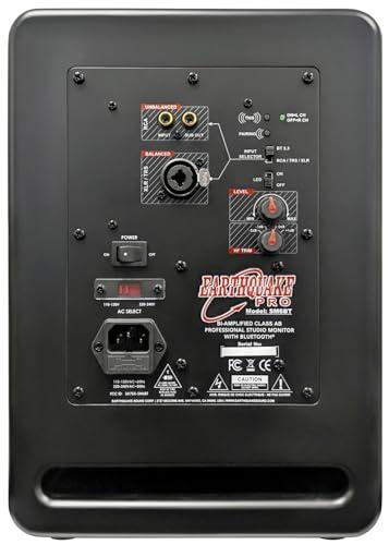 EARTHQUAKE EARTHQUAKE SM6BT 6.5-inch Professional Studio Monitor Speaker Pair with 2-inch Ribbon Tweeter and Bluetooth Wireless v5.3 for Music Production and Mixing, 130W 2-Way, Matte Black