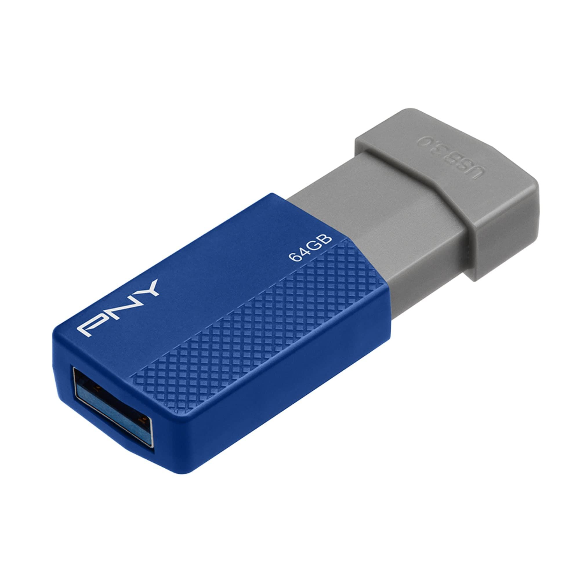 PNY PNY USB 3.0 Flash Drive, 64GB, Assorted Colors, P-FD64GELEDG