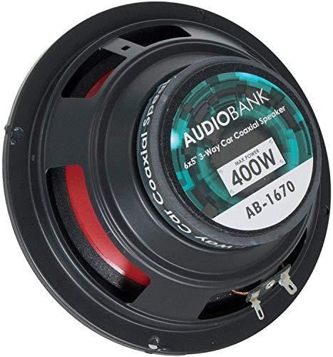 Audiobank 2 Pairs of Audiobank 6.5" 400 Watt 3-Way Red Car Audio Stereo Coaxial Speakers - AB1670 (4 Speakers)