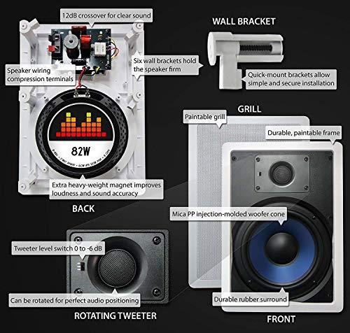 Silver Ticket Products 82W Silver Ticket in-Wall Speaker with Pivoting Tweeter (8 Inch in-Wall)