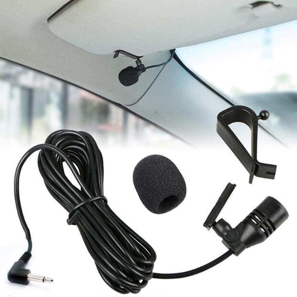 LINHUIPAD Car Microphone 3.5mm Stereo External Mic Car Radio Microphone Compatible with Kenwood Boss Corehan Power JVC Sony Jensen Alpine Vehicle Head Unit car Stereo Enabled Audio GPS DVD