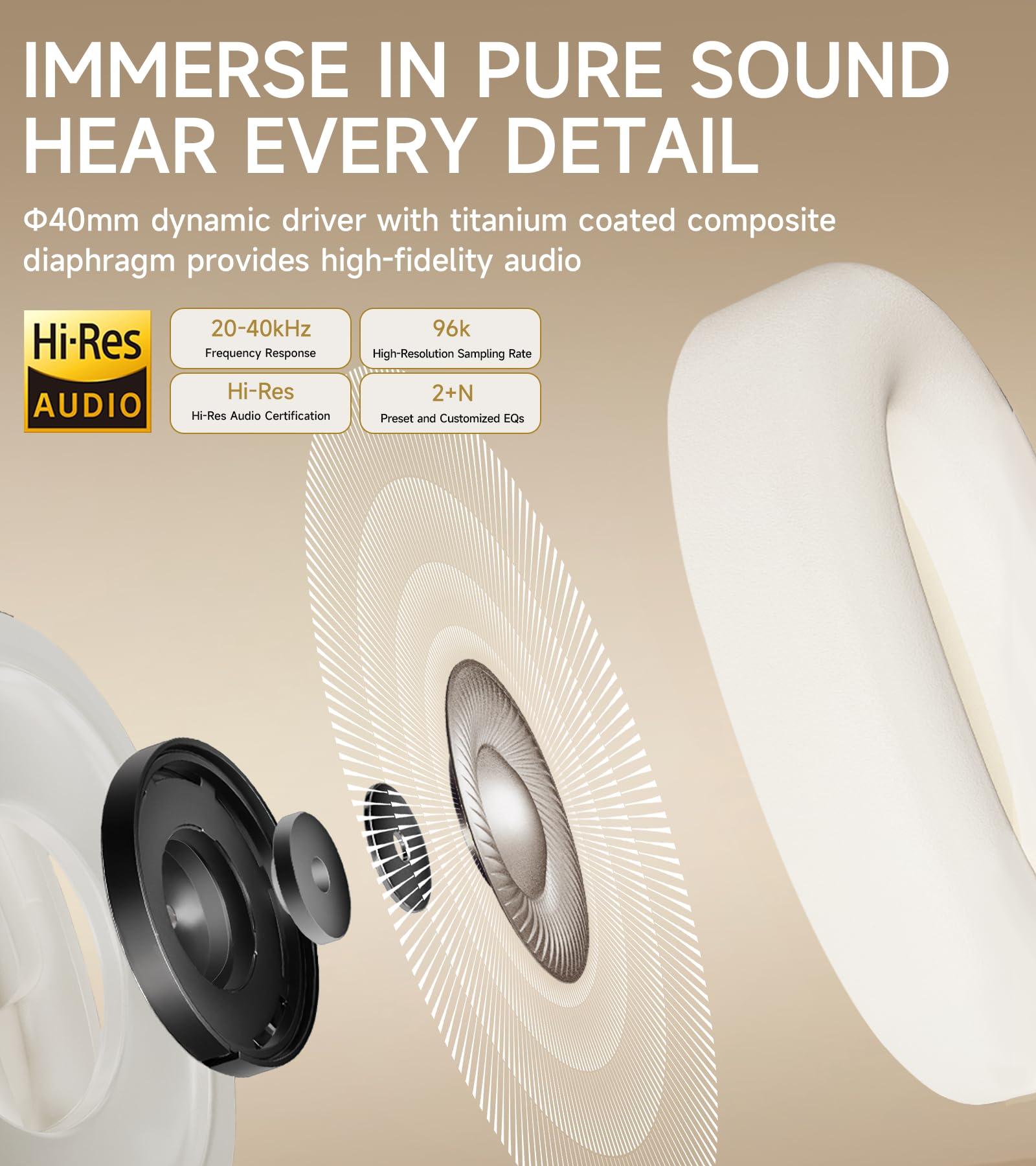 Edifier Edifier Atom Max Hybrid Active Noise Cancelling Headphones, Hi-Res Audio, AI Call Noise Cancellation, Foldable, 45H Playtime, Speed Charge, Wireless Over-Ear Headphones with Bluetooth 5.4, White